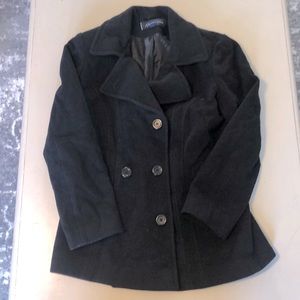 Anne Klein small black pea coat